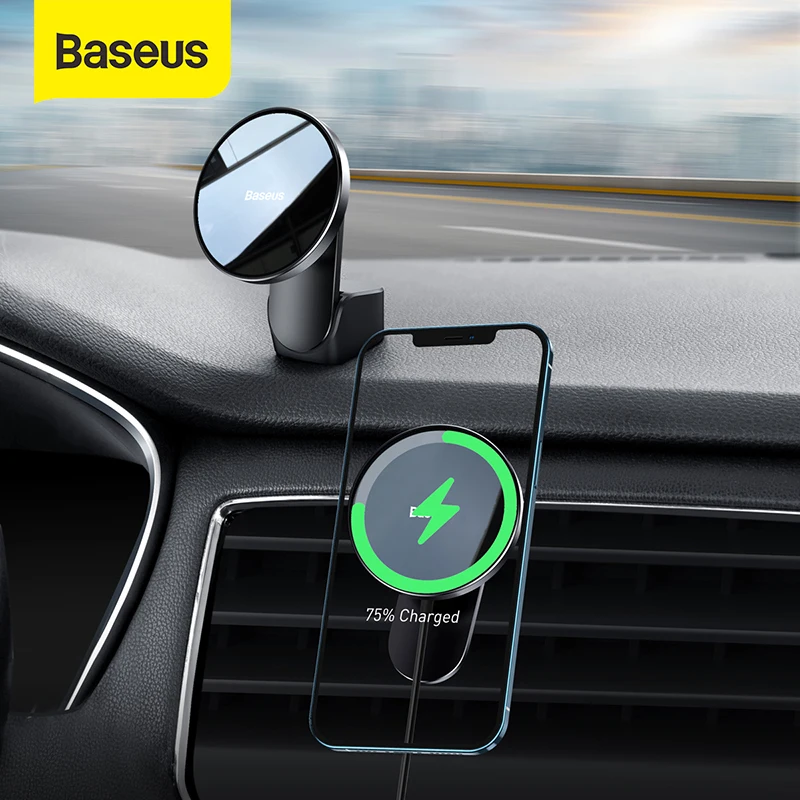 Baseus Magnetic Wireless Charger For iphone 12 Pro Max Car Holder Fast  Wireless Charging Quick Charger Car Mount For iphone