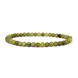 Mini Energy Charm Bracelet with Natural Stone Beads - Yoga Healing Jewelry for Women and Men, Best Friend Gift (Green Jade)