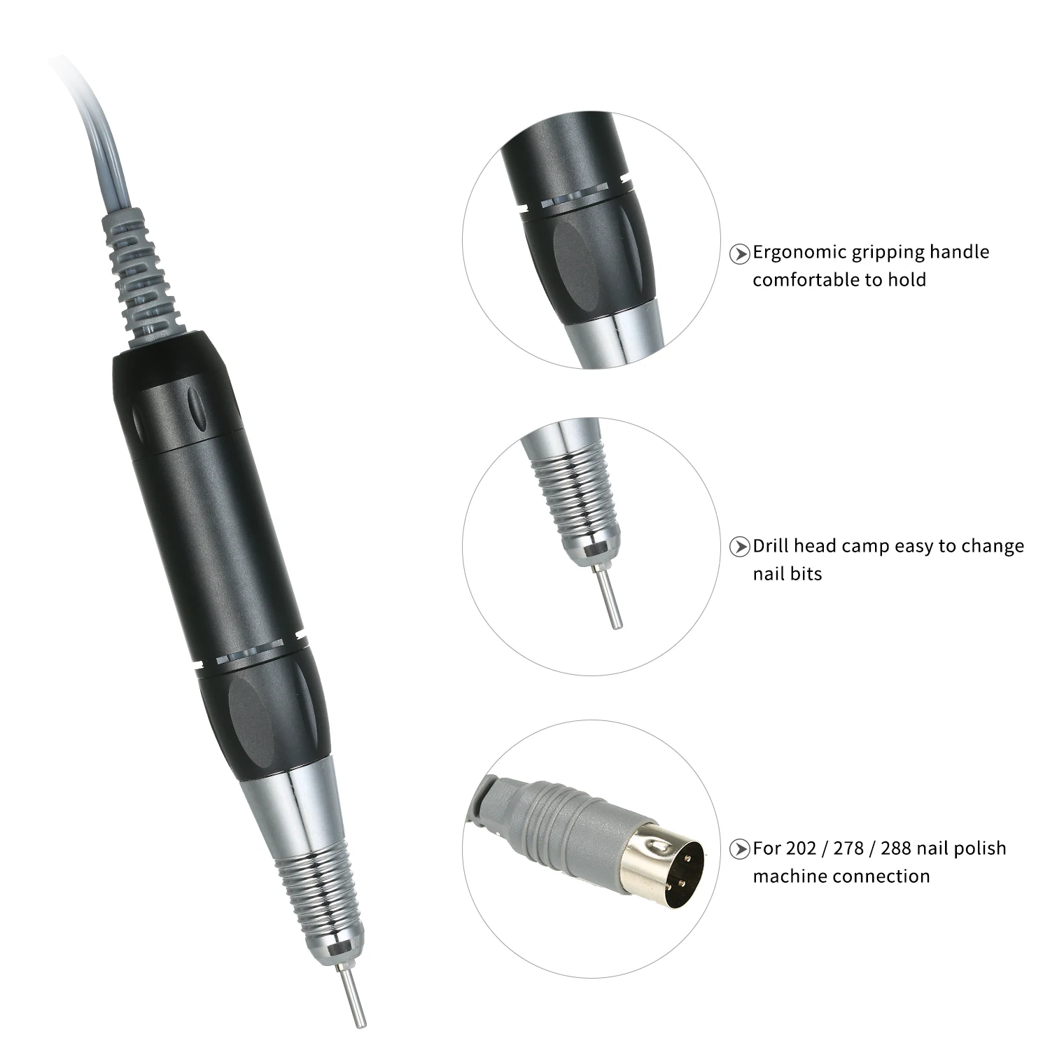 Профессиональная электрическая машинка для ногтей дрель ручка Файл польский растереть машина наконечник для маникюра и педикюра, инструмент, аксессуары для украшения ногтей