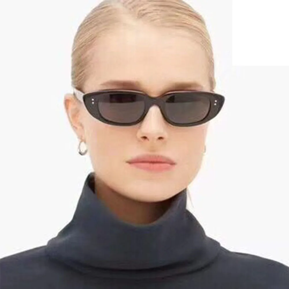 Rivet Narrow Frame Sunglasses 2020 New Brand Europe And America Female