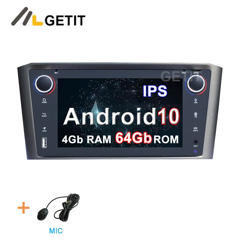 DSP ips Android 10 автомобильный dvd-плеер стерео для Toyota Avensis T25 2002-2008 с wifi BT C ar gps радио - Цвет: 4G-RAM 64G-ROM