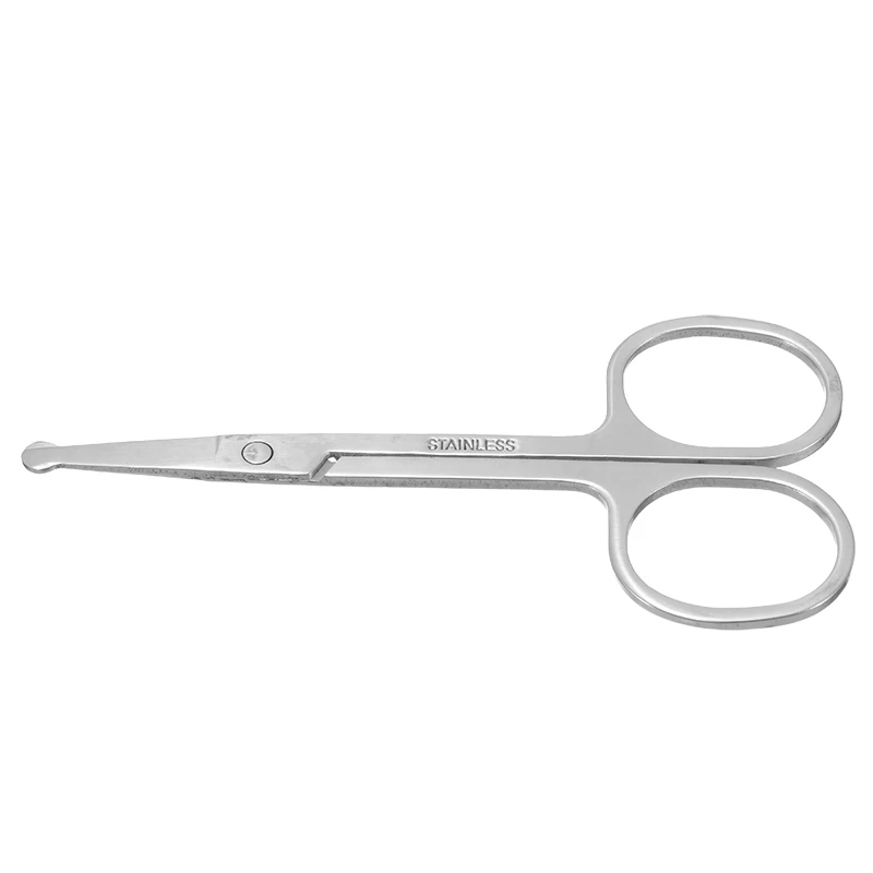 3.5" Mini Curved Mustache Scissor Stainless Steel Nose Ear Hair Remover Scissor Trimmer Safety Tips