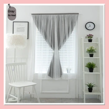 

Punch-Free Velcro Blackout Curtain For Living Room Bedroom Gray Window Curtains Hollow Stars Curtain For Bedroom Custom Made