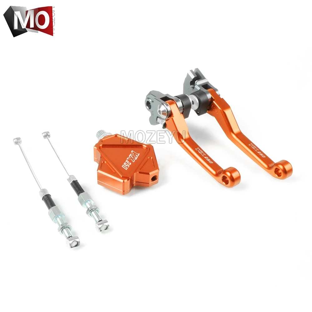 Для Kawasaki KX250 KX 250 2000-2004 2005-2008 Кроссовый ЧПУ поворотный тормозной рычаг сцепления трюк простая кабельная система DirtBike - Цвет: KX250 05-08 Orange