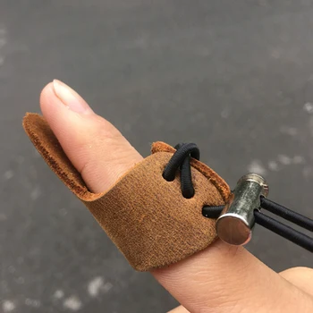

1pcs Finger Tip Protector Guard Ring Tab Leather Adjustable Hunting Practice Archery Pull Arrow Broadheads Shooting Glove New