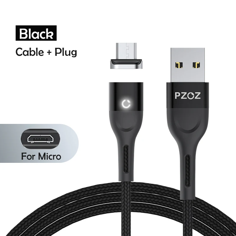 android charger adapter PZOZ Magnetic Cable Micro USB C Fast Charging Adapter Microusb Magnet Type C Mobile Phone Cable Data Charger For iPhone 12 Pro aux cable for iphone Cables