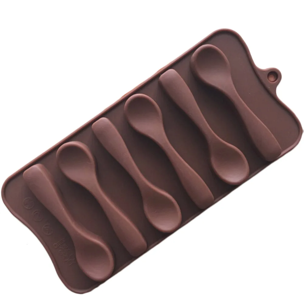 

Cute Cake Mold Good Quality DIY Chocolate Six Spoons Mould Mold Silicone Baking Cake Decorating Topper Candy