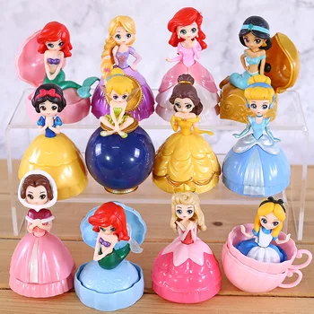 

Q Posket Princesses Toys Cinderella Belle Ariel Snow White Aurora Rapunzel Alice PVC Action Figures Dolls Girls Gifts 12pcs/set