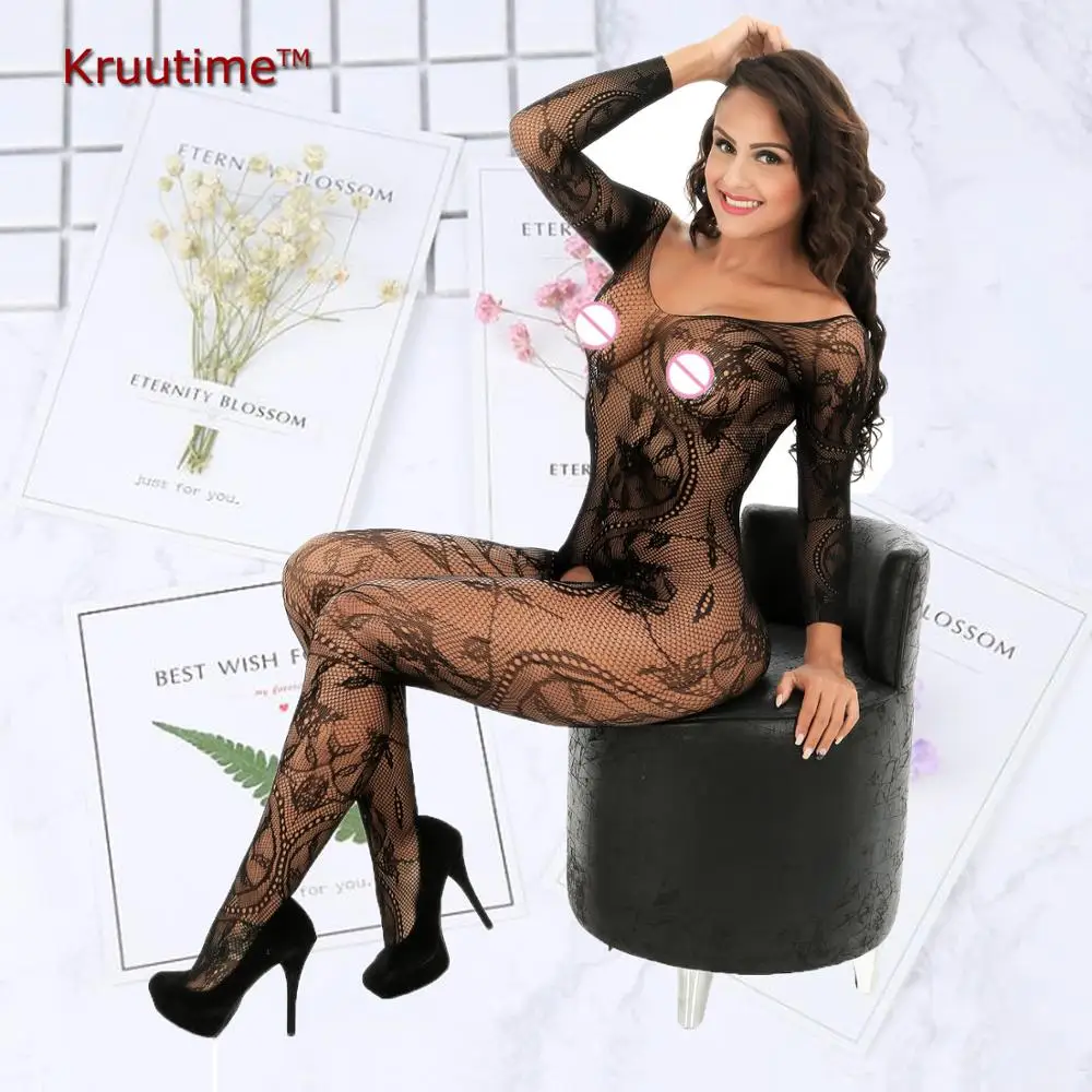 

High Elastic spandex hot lingerie sexy transparent hot erotic lingerie v neck mesh sexy black bodysuits