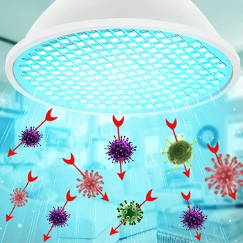 

LED UV Germicidal Light Bulb E27 UVC Desinfection Lamp 25W 200LEDS Ultraviolet Bactericidal Lamp LED Kill Mites Light AC85-265V