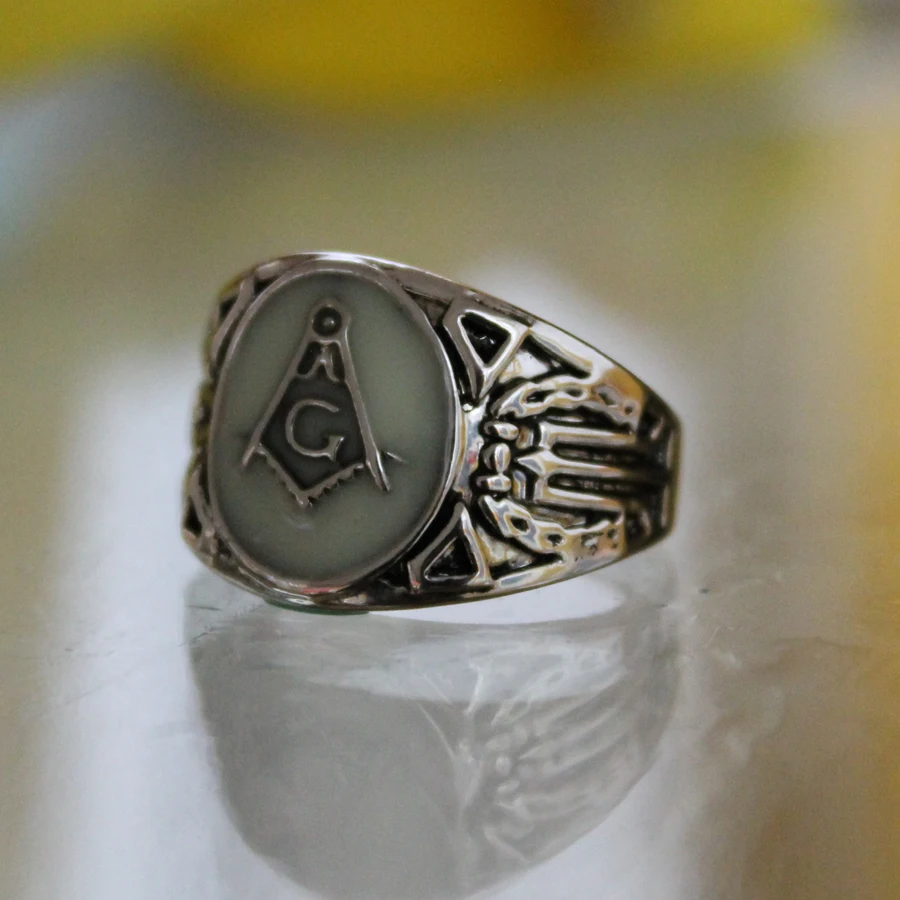 Finger Ring New glow ring Free and Accepted Masons Ring men women Glowing Ring Luminous freemason rings gift Glow In The Dark Jewelry