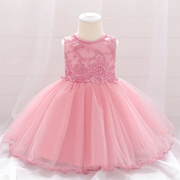 

2020 Newborn Beading 1 Year Birthday Dress For Baby Girl Clothes Dress Flower Princess Dresses Party Wedding Clothing 6 24 Month