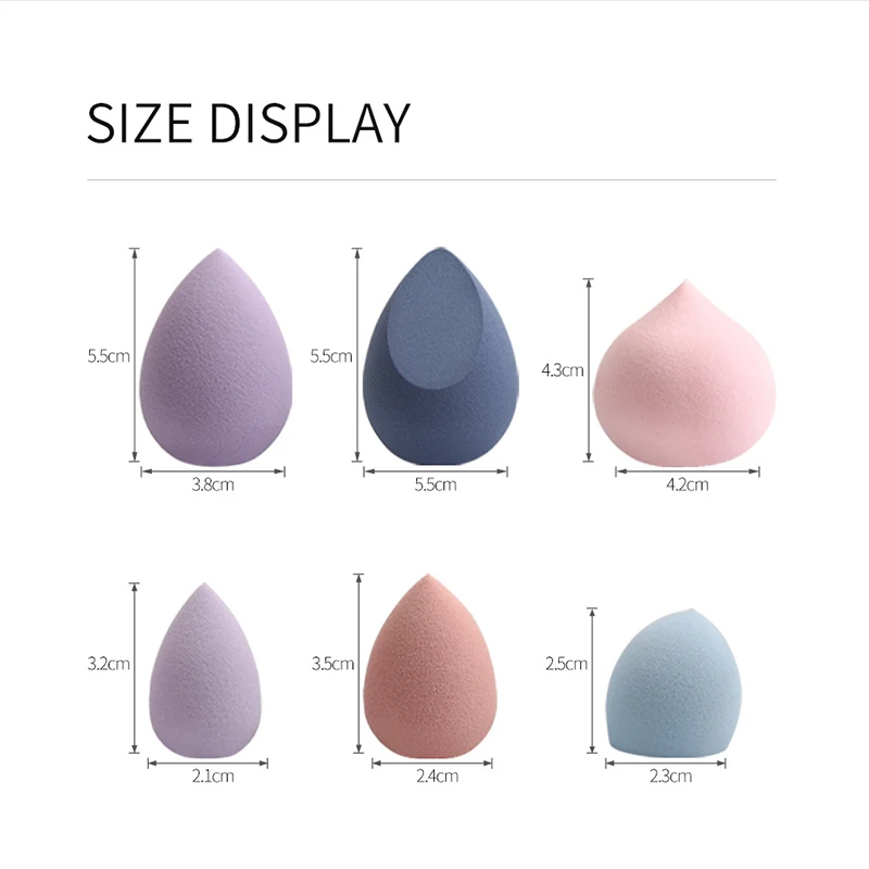 5PCS Makeup Egg Colorful Wet and Dry Sponge Puff Water Cushion Cosmestic Sponge Tool Portable Soft Foundation Sponge Gift_voghion.com