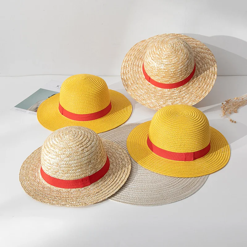 Baby Cap One Piece Luffy Straw Hat for Children COSPLAY Anime Dress Up Straw Parent-Child Hat Sun Shade Sun Hat Performance Hat