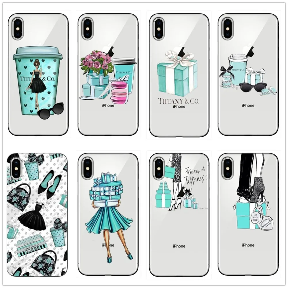 Модный Синий чехол для девочек в коробке iPhone X 11 11PRO MAX 6 6S 7 Plus XS Max XR Мягкий ТПУ 8