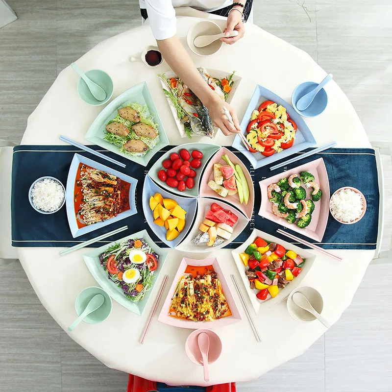 NOT Ceramic Dinner Plates Set Food Grade PP Serving Tray Fruit Sara Dinnerware Dishes Kitchen Accessories