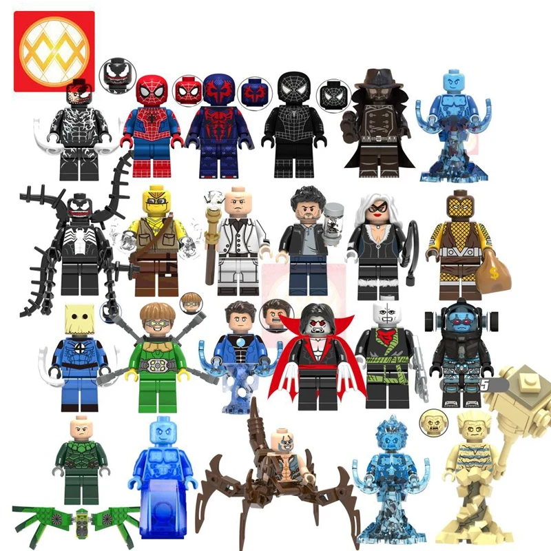 

Single Spiderman Movie Vulture Gwen Stacy Venom Carnage Shocker Chameleon Goblin Model Supervillian Building Blocks Kids Toys