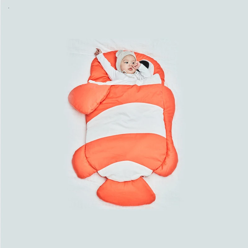 Orange Clownfish Спальный конверт кокон для кровать для новорожденных коляска детская спальная сумка осень зима мягкое стеганое одеяло для детской кроватки защита для кроватки детское постельное белье - Цвет: Orange Clownfish