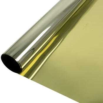 

SUNICE 0.9x2m One Way Mirrored Solar Tint Film Glod&Silver Window Sticker Film Privacy Protection Vinyl Sun Shade for Building