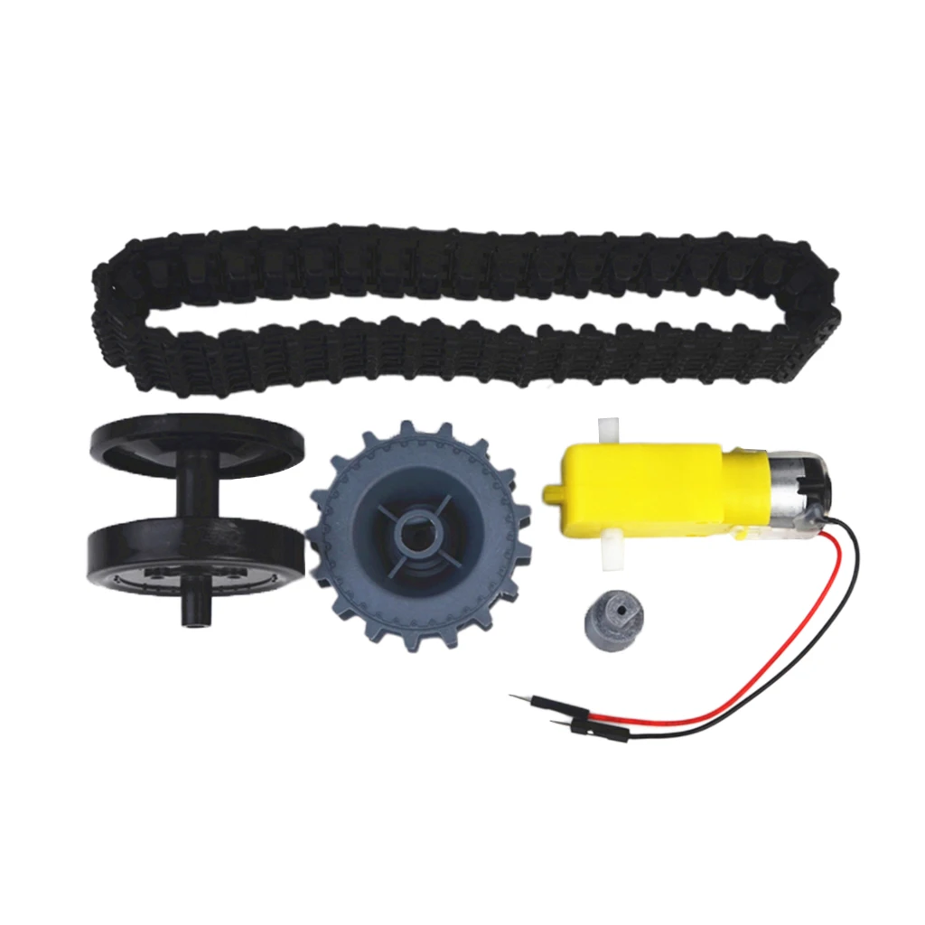 MagiDeal 1/Set DIY Smart Tank Accessories Kits Conveyor Belt TT Motor Wheels