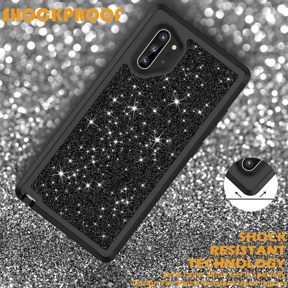 Ослепительный, сверкающий Etui для samsung Galaxy Note 10 Чехол samsung Note10 Plus чехол 3 в 1 шт для Coque samsung Note 10 чехол Note10+ 5G