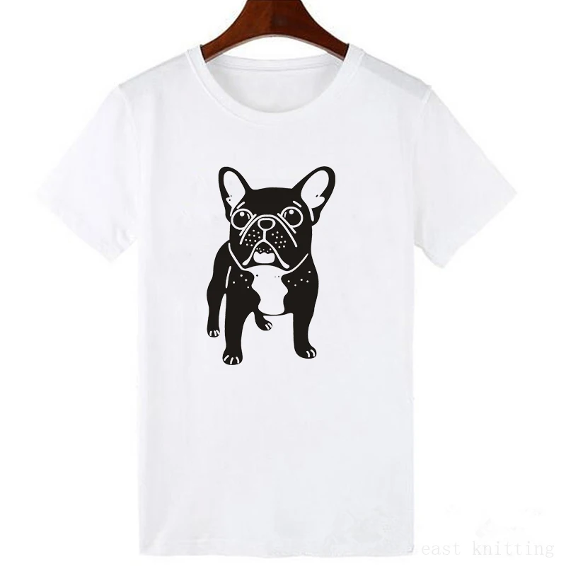 Fashion french bulldog print t shirt women casual t-shirt for girls summer short sleeve tshirt tops tshirt female