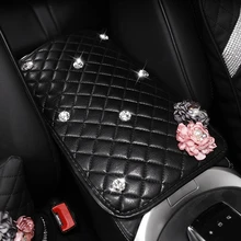 Алмазная мозаика с розами жемчужно автомобиля подлокотники из искусственной кожи авто подлокотники подушки для девочек, женщин аксессуары для автомобильного интерьера