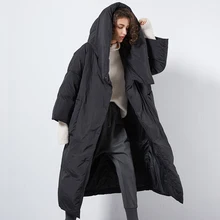 XS-7XL, большие размеры, зимнее длинное пушистое пуховое пальто выше колена, женские толстые теплые пуховые пальто с капюшоном большого размера, wq124