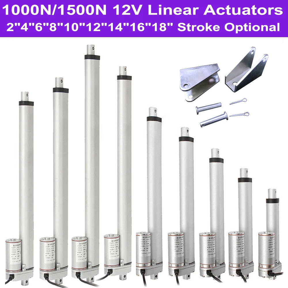DC 12 В 1000N 1500N лифт 2 &quot-18&quot ход линейного привода 220 фунтов 330фунтов