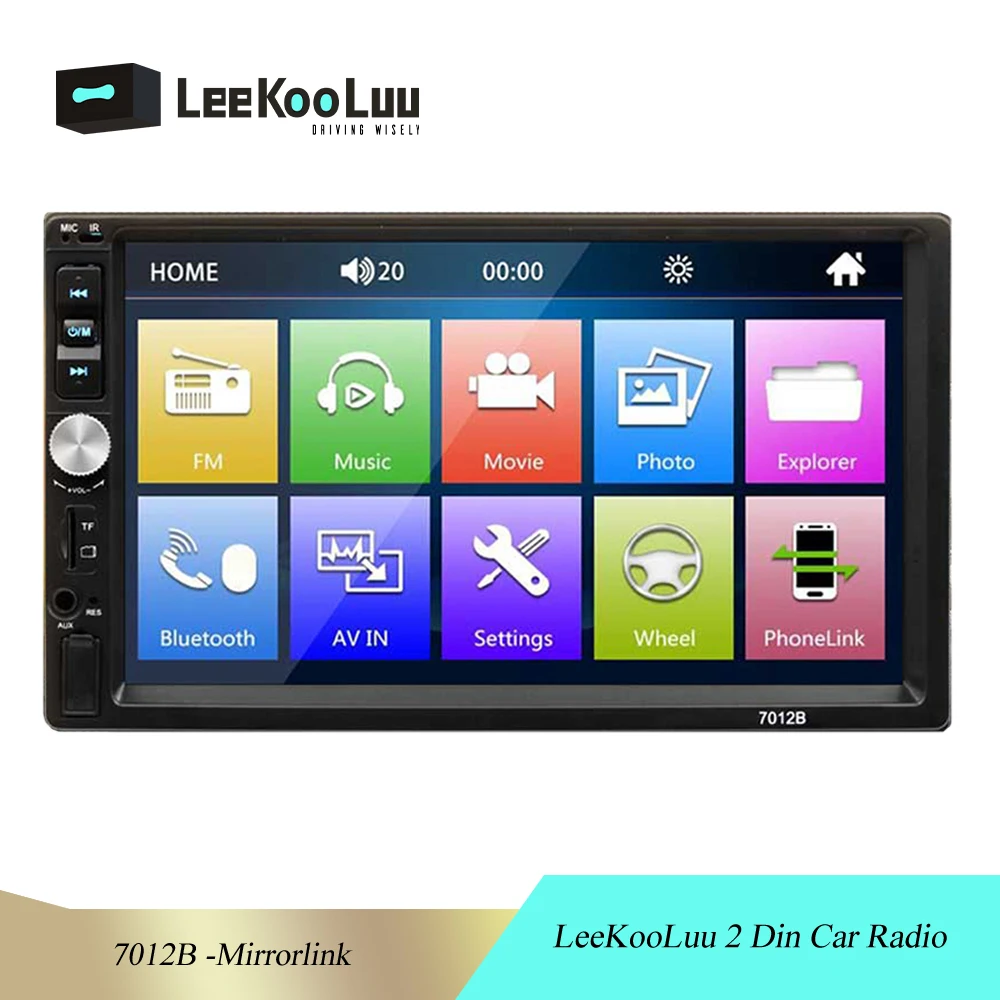 

LeeKooLuu Car Radio 7'' Touch Screen Digital Display Car Multimedia Bluetooth Video Player MP5Radio Player AUX USB FM Autoradio