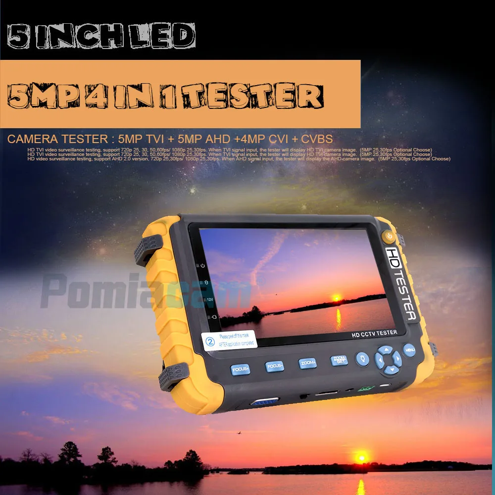 IV8W Video Signal Testing 5 inch TFT LCD 8MP TVI AHD 8MP CVI CVBS Analog CCTV Te