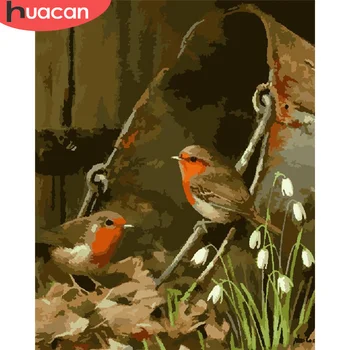 

HUACAN DIY Pictures By Number Bird Kits Drawing On Canvas Painting By Numbers Animal Hand Painted Picture Art Gift Home Decor