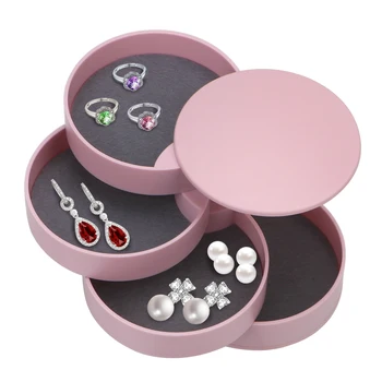 

Women Jewelry Storage Box 4-Layer Rotatable Jewelry Box Jewelry Storage Tray with Lid Necklace Multi-layer Tray Show Storage Box