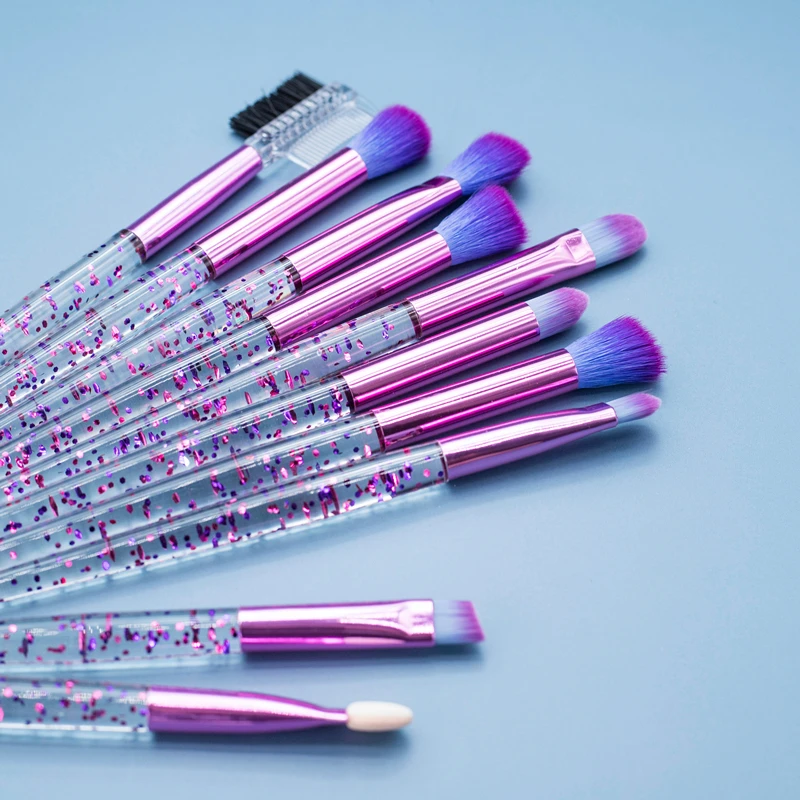 10pcs Glitter Lovely Pink Unicorn Eye Brushes Set Eyeliner Eyebrow Eyeshadow Makeup Cosmetic Beauty Tools | Красота и здоровье