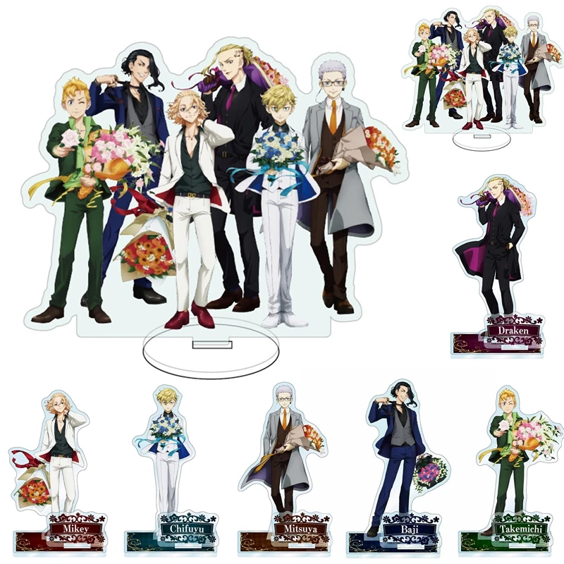 

15cm Anime Tokyo Revengers Figure Acrylic Stands Manjiro Ken Takemichi Hinata Atsushi Cosplay Model Plate Fans Gift Collection