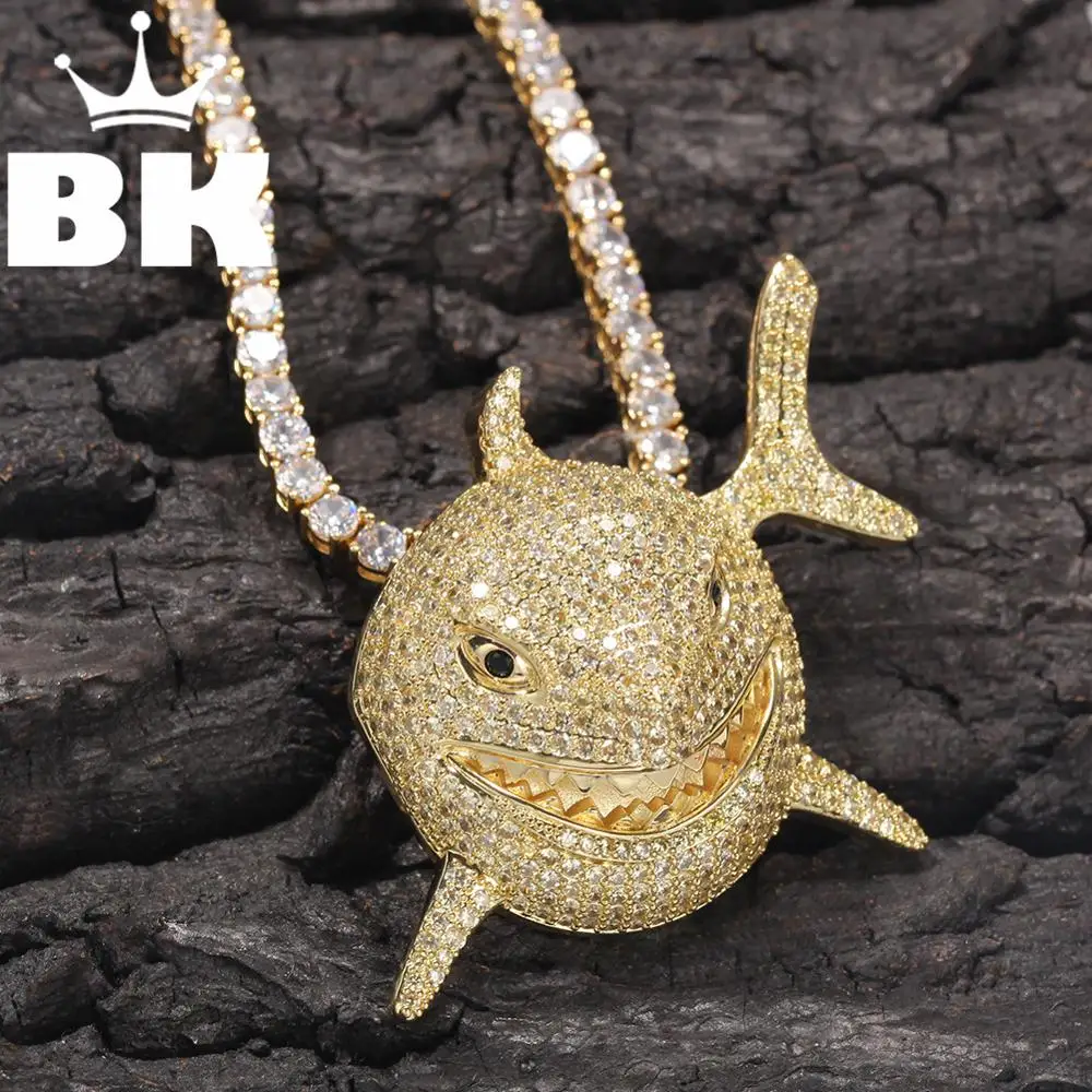Колье BLING KING для глубоководной пиранхи подвеска в форме акулы ожерелье стиле