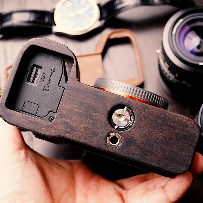

African Blackwood Wooden Wood Hand Grip Plate Bracket For Sony a9 A7m3 A7RIII ILCE-7RM3 A7R MKIII