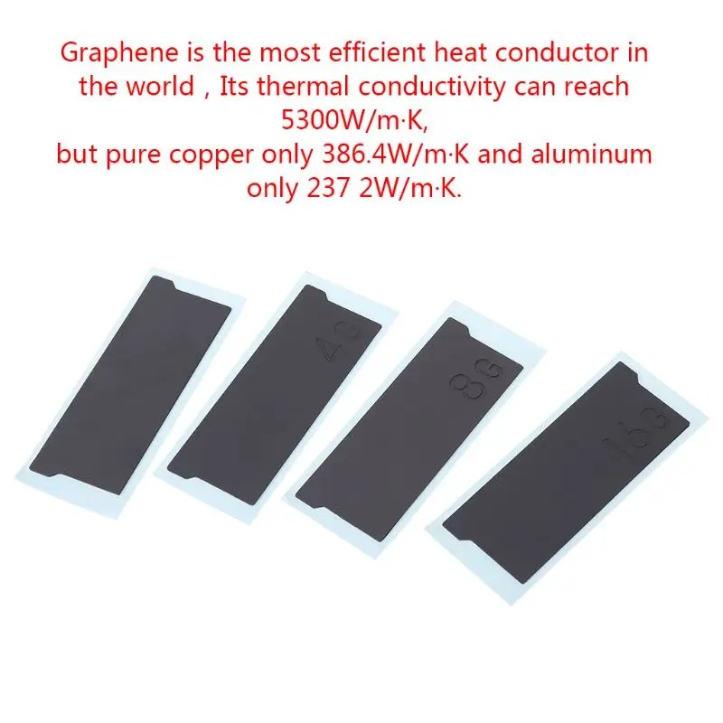 Pure Copper Graphene Laptop Memory Heatsink Cooling Vest RAM Radiator Cooler Kit