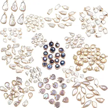 

Natural Freshwater Pearl Pendants irregular shape Charms Pendants For jewelry making DIY Accessories Fit Necklaces size 15x28mm