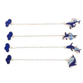 

4pcs Metal Bookmark Sturdy Durable Prime High Quality Pendant Bookmark Metal Bookmark Students Bookmark for Office School