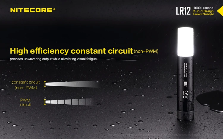 NITECORE LR12 выдвижной флэш-светильник CREE XP-L HD V6 Макс 1000 люмен дальность луча 166 М Открытый походный светильник поисковый фонарь