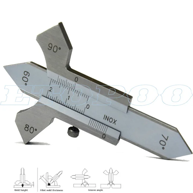 Welding Gauge Weld Inspection Gage Weld Seam Bead/Fillet/Crown Test Ulnar Ruler Degree Angle Measure tool HI-LO PipeFeeler Gauge digital tape measure Measurement & Analysis Tools