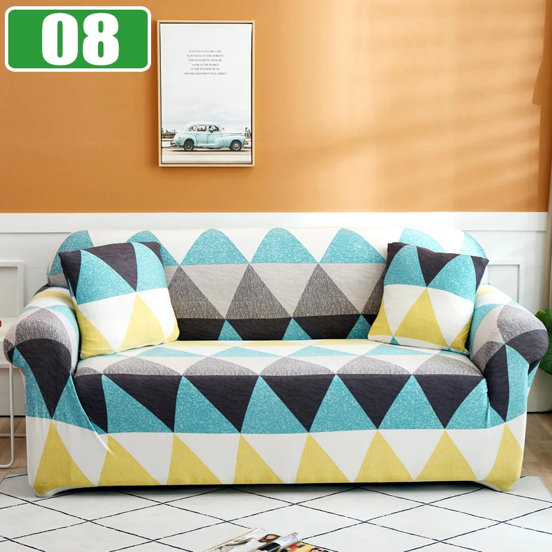 Elastic Sofa Cover Slipcovers for Living Room Stretch 1/2/3/4 Seater Plaid Sofa Armchair Couch Covers L-Shaped Corner Sofa Cover