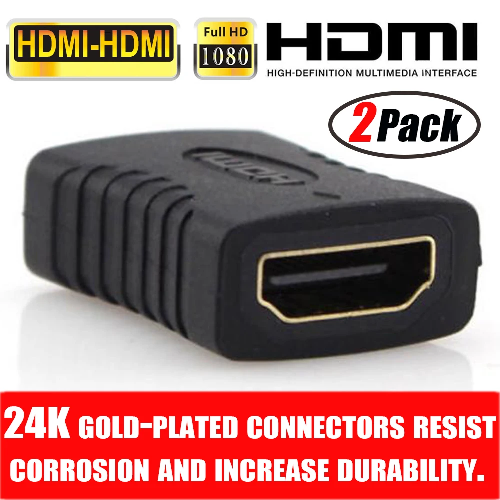 

2X HDMI 2.0 Audio Extender Female To Female Coupler Adapter Joiner Connector 1080P HDTV Video Synchronous Transmission 2K 4K