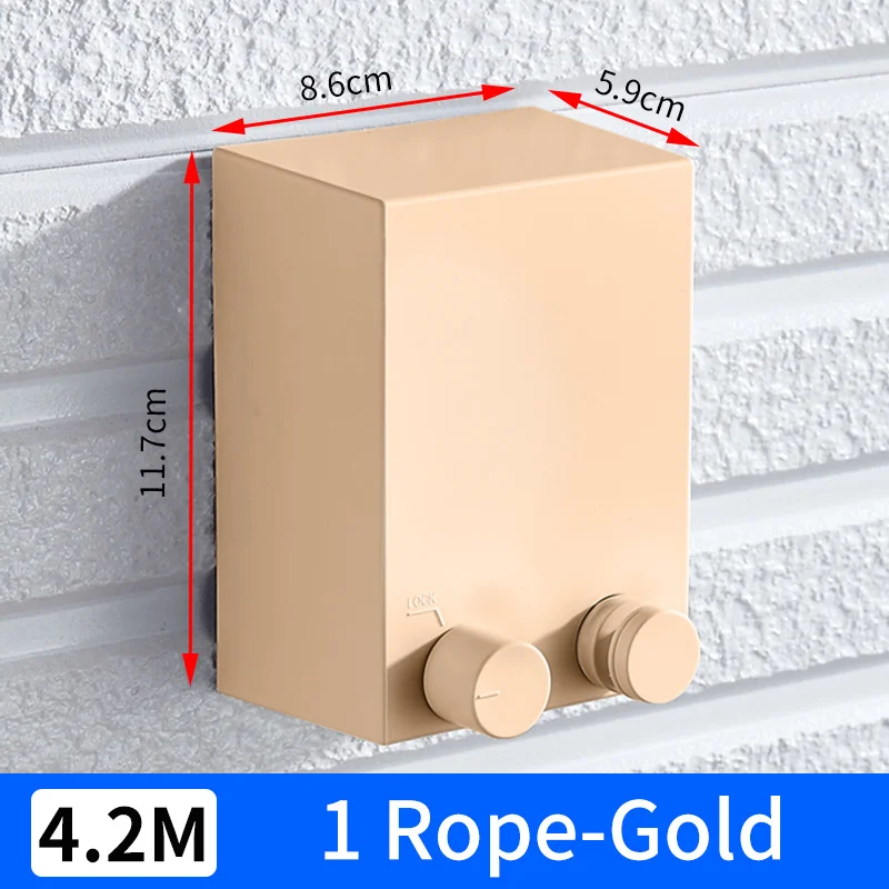 1 Rope-Gold Выдвижная Веревка для белья наружная крытая веревка телескопическая нержавеющая веревка невидимая одежда вешалки для белья настенная сушилка - Цвет: 1 Rope-Gold