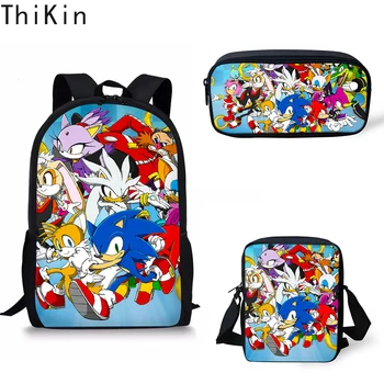 

THIKIN Sonic The Hedgehog Print School Backpack for Girls Boys