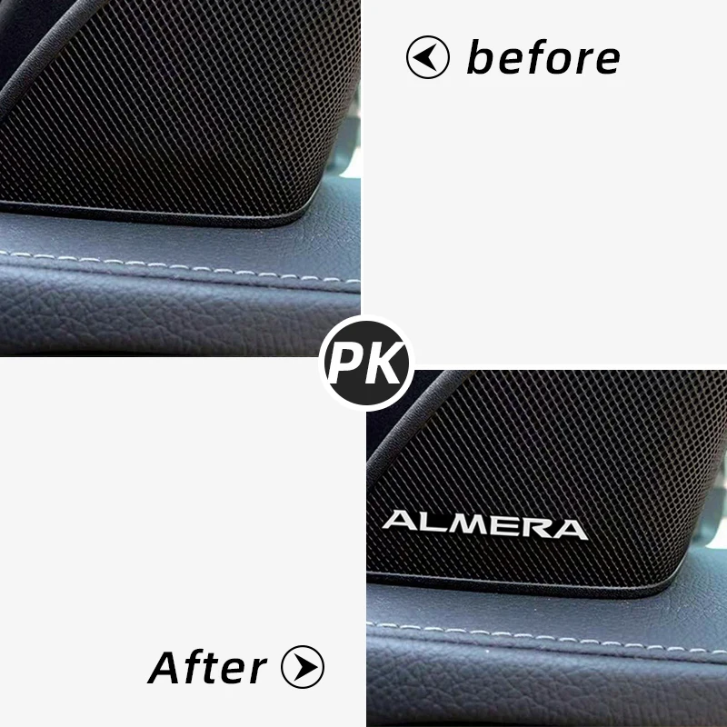 4pcs car audio decorate 3D Aluminum Badge Emblem Sticker For Nissan Almera G15 N16 Car-Styling Accessories