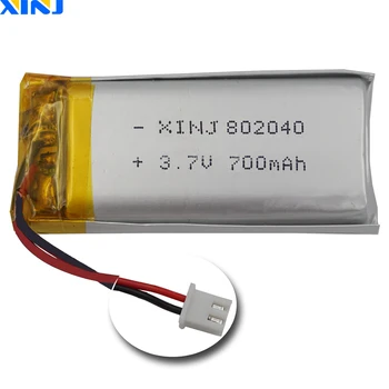 

XINJ 3.7V 700mAh Li lithium polymer battery 2pin JST-PH 2.54mm plug 802040 For DIY GPS Sat Nav DVR DVC Camera Driving recorder