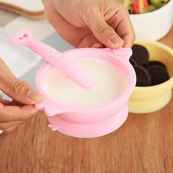

Baby Feeding Bowl Baby Food Storage Dinnerware Kids Child Suction Bowls Children Training Feeding Dishes 2 Pcs/Set