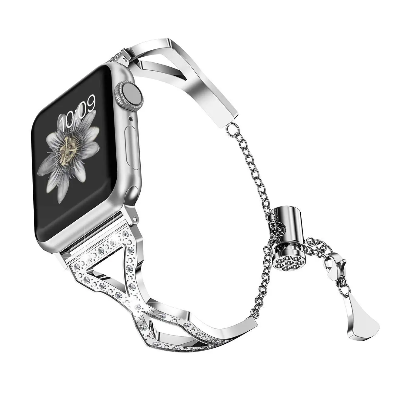 silver Женский ювелирный ремешок для часов Apple watch 1 2 3 iWatch ремешок correa 42 мм 38 мм 44 мм 40 мм серия 4 5 браслет из нержавеющей стали - Цвет ремешка: silver
